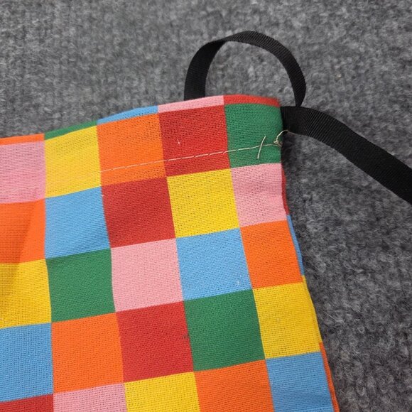 2 GUCCI Multicolored Checkered Logo Patch Drawstring Dust Cover Bag - Picture 5 of 7